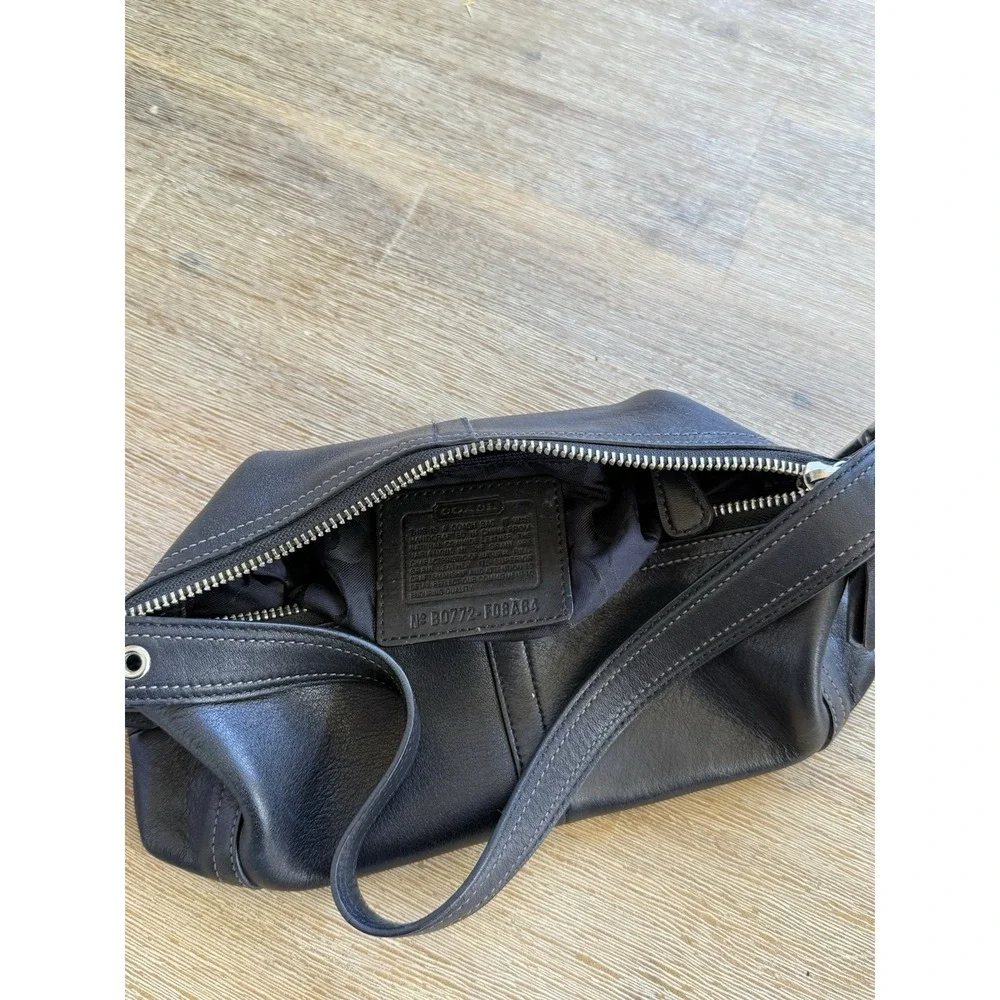 COACH Y2K Vintage Hampton Demi Leather Small Black Hobo Shoulder Bag Purse 8A64